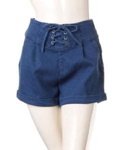 【INGNI】レースアップ ショートパンツ　編み上げ　ハイウエスト