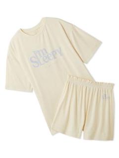接触冷感】カラフルレーヨンロゴBIGTシャツ＆ショートパンツ