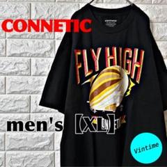S65【connetic】プリントTシャツ【メンズXL】ブラック
