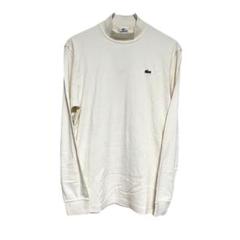 新品未使用 LACOSTE 3 コットンモックネックカットソー アイボリー