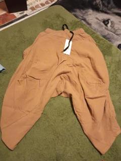 オレンジ サルエルパンツ ウエストゴム付き
