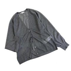 【美品】 自由区　ジユウク　長袖　シアーカーディガン　ラメ仕様　グレー　38