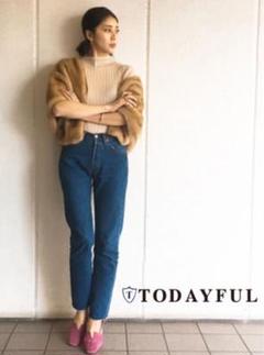 TODAYFUL エコファーケープ フェイクファー ブラウン ￼美品