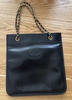 CHANEL ブラックレザー ショルダーバッグのサムネイル