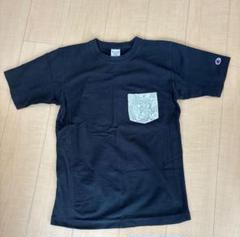 チャンピオン　リバースウェーブ　Tシャツ　ポケット付き　ブラック