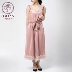 未使用 タグ付 axes femme アクシーズファム ポケット刺繍サロペット