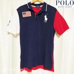 【古着】ラルフローレン ビッグポニー USA ポロシャツ 紺 XL(18-20)