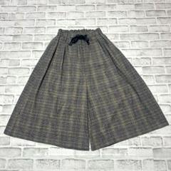 【サンバレー】ガウチョパンツ ウエストゴム リボン 綿100% M