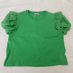 【処分まで4日】美品 ZARA フリル袖Tシャツ M ボリューム袖のサムネイル
