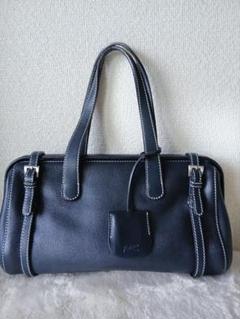 kitamura 円筒形　ハンドバッグ　ミニボストンバッグ　キタムラ　可愛い　紺 kitamura 円筒形 ハンドバッグ ミニボストンバッグ キタムラ