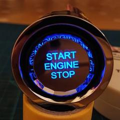 プリウス30　トヨタ　スタートスイッチクリスタルボタン　LEDレインボー打ち替え プリウス30トヨタスタートスイッチクリスタルボタンLED