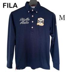 FILA GOLF フィラゴルフ 長袖ポロシャツ ロゴ刺繍 メンズ Mのサムネイル