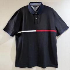 【新品】トミーヒルフィガー　 XXL パネルフラッグ　ポロシャツ　黒