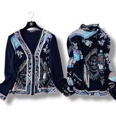 値下げ！美品レオナールLEONARD 花柄 長袖 ハイネック シルク混トップス お値下げ 美品【レオナール】LEONARD 花柄タートルネック 未使用品