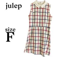 P2459 ジュレップ 【F】 ワンピース　ノースリーブ　ひざ丈　チェック柄　白