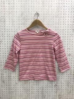 レトロ ガーリー古着 courreges 首元リボン　マルチボーダーカットソー