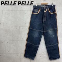 90s PELLE PELLE ワイド デニム パンツ ワンポイント ロゴ 刺繍 90s PELLE PELLE ワイド デニム パンツ ワンポイント ロゴ 刺繍