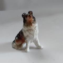 コリー犬 ミニチュア 陶器 置物 ドールハウス用
