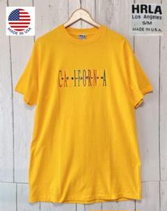 USA製　HRLA ロサンゼルス　半袖　Tシャツ　シングルステッチ　黄色