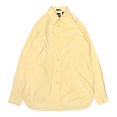 ‘00 OLD GAP L/S シャツ M ストレッチ 黄色 イエロー マチ付きのサムネイル