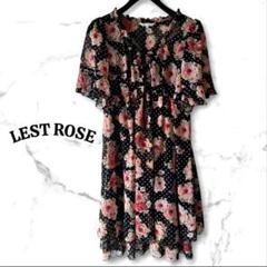 LESTROSE 花柄 キャミワンピース&トップスの2点セット M 黒 Y2K