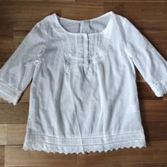 simplicité 七分袖ブラウス レース 白 シャツ 38