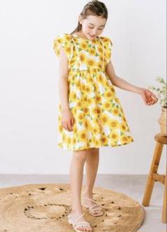 子供服 crescent (クレセント) ひまわり総柄ワンピース 100cm