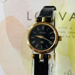 【新品電池】GUCCI シェリーライン 黒文字盤 ゴールド 腕時計 ラウンド 新品電池】GUCCI シェリーライン 黒文字盤 ゴールド 腕時計