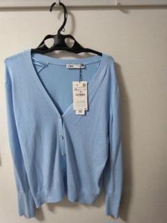 ZARA ライトブルー 長袖カーディガン