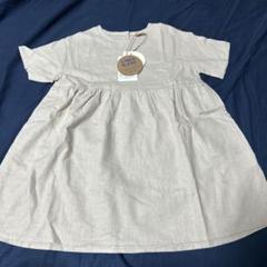 リネンブレンド ベージュ ワンピース 80cm