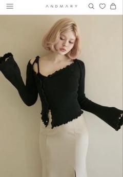 andmary / fluer knit set / black