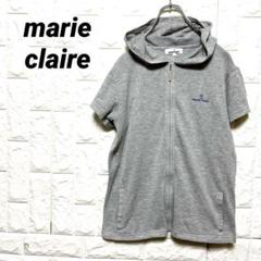 marieclaireマリクレールメッシュ風フードパーカーサイズL グレー