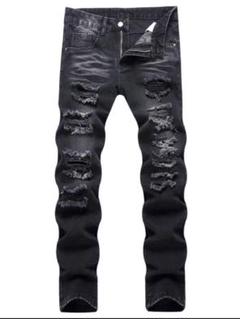 BADSWAGダメージ加工スリムフィットブラックデニム BADSWAGダメージ加工スリムフィットブラックデニム - メルカリ