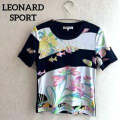 LEONARD レオナール　ストレッチ半袖カットソー　美品 LEONARD - LEONARD(レオナール) 半袖カットソー サイズ42 L