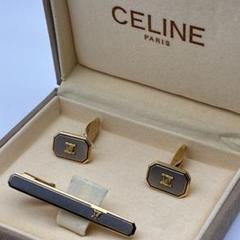 美品★CELINE セリーヌ カフス ネクタイピン トリオンフ マカダム 刻印