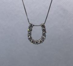 pt プラチナ ダイヤモンド ネックレス ホースシュー 馬締 ダイヤ0.50ct