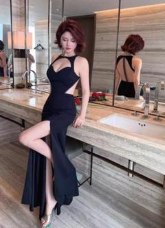 セクシー 谷間魅せ キャバドレス スリット ラウンジ 色気