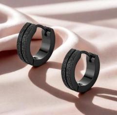 ♥️売れてます♥️ブラック　レディース　ピアス　フープ　シンプル　アクセサリー