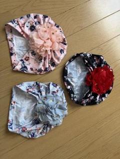 T*s様 ベビー　花飾り付き　帽子　3点セット