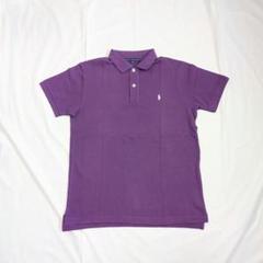 【RALPH LAUREN】00sロゴ刺繍鹿の子生地スキニーポロシャツ ブラック RALPH LAUREN】00sポニー刺繍・鹿の子生地ポロシャツ パープル