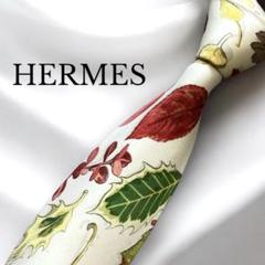 HERMES エルメス　ネクタイ　ボタニカル　花柄　クリーム色 HERMES エルメス ネクタイ ボタニカル 花柄 クリーム色 - メルカリ