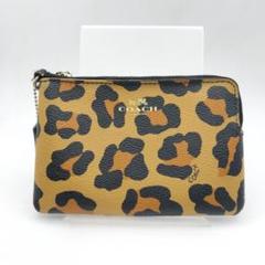 COACH レオパード柄 コインケース COACH コーチ コインケース ブラウン 豹柄 小銭入れ財布