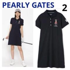 美品　パーリーゲイツ　カノコ素材　ポロシャツ　ワンピース　近年モデル　2/L 美品 パーリーゲイツ カノコ素材 ポロシャツ ワンピース 近年