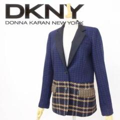 K0043 DKNY ダナキャラン 千鳥格子&チェック柄 テーラードジャケット