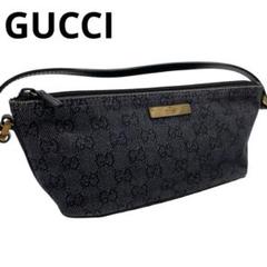 グッチ ショルダーバッグ GG柄 総柄 デニム 黒 アクセサリーポーチ GUCCI グッチ アクセサリーポーチ GG キャンバス デニム