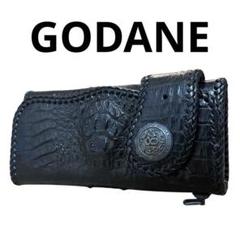 40J GODANE ゴダン 長財布 クロコダイル　ドラゴンコンチョ 編み込み Amazon | ゴダン GODANE クロコダイル革 バイカーズ 長財布