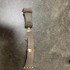 ブラウンレザー Apple Watch バンド ゴールド金具