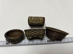 谷嵐山鉢 盆栽鉢 ミニ鉢 4点セット 谷嵐山鉢 盆栽鉢 ミニ鉢 4点セット - メルカリ