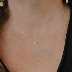 アテッサ新作モデル 1粒ダイヤモンドゴールドネックレス 男女兼用 ゴールド14K アクセサリー