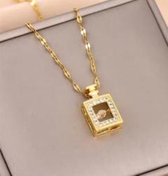 【激かわ♡】 ネックレス 金アレ サージカルステンレス 香水ビン✨ czダイヤ